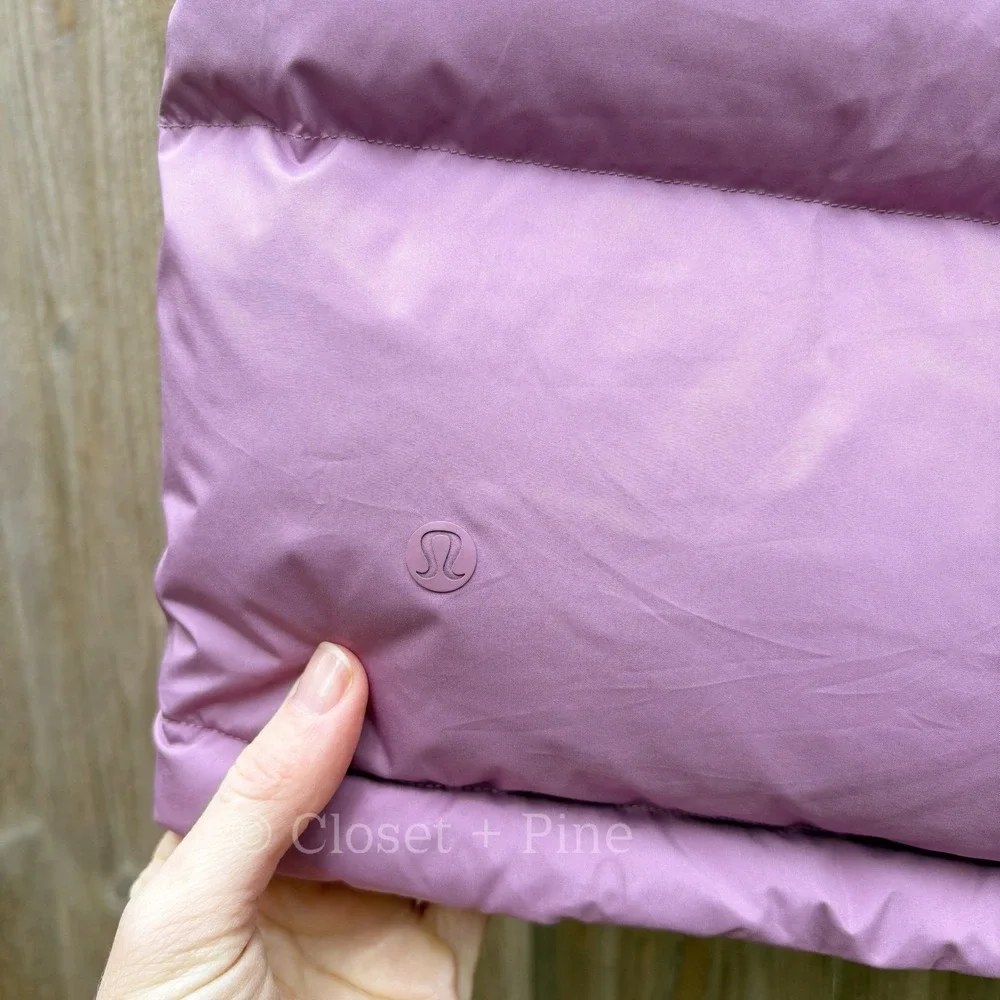 Lululemon Wunder Puff Jacket Velvet Dust Purple Pink Size 8 Hooded Puffer Coat - Picture 10 of 17